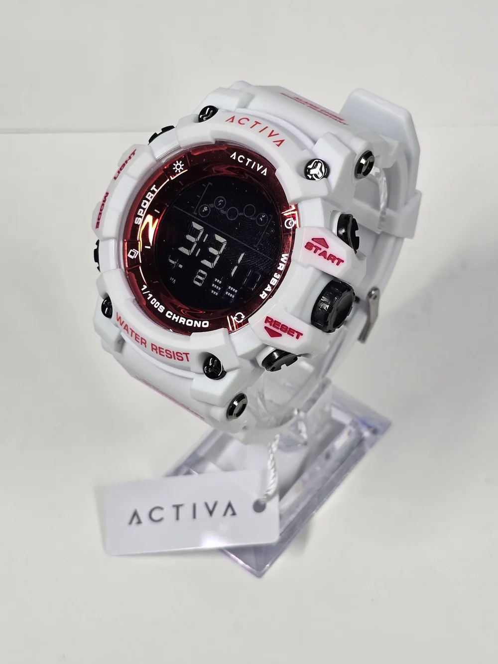Activa Summit X Invicta Unisex Digital Watch 50mm. White/Red (ACW8082-016)